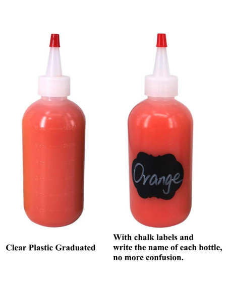 Paquete de 12 Botellas de Squeeze 180ml Belinlen con Tapas Rojas