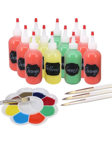 Paquete de 12 Botellas de Squeeze 180ml Belinlen con Tapas Rojas