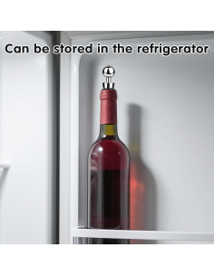 4 Tapones de Vino AUGHOA Acero Inoxidable y Silicona 2