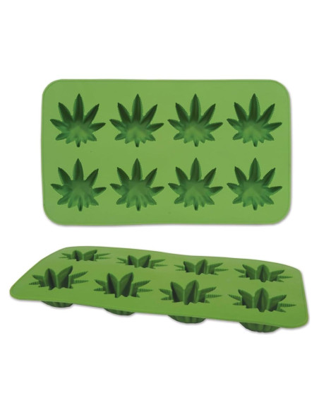 Molde de Hielo Beistle Silicona Hoja de Marihuana Verde
