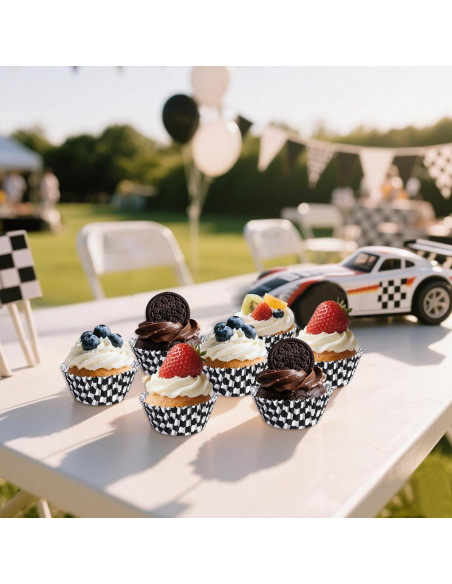 200 Forros de Cupcake Hmxpls Rayas Blancas y Negras 17.5cm 200 Forros de Cupcake Hmxpls Rayas Blancas y Negras 17.5cm