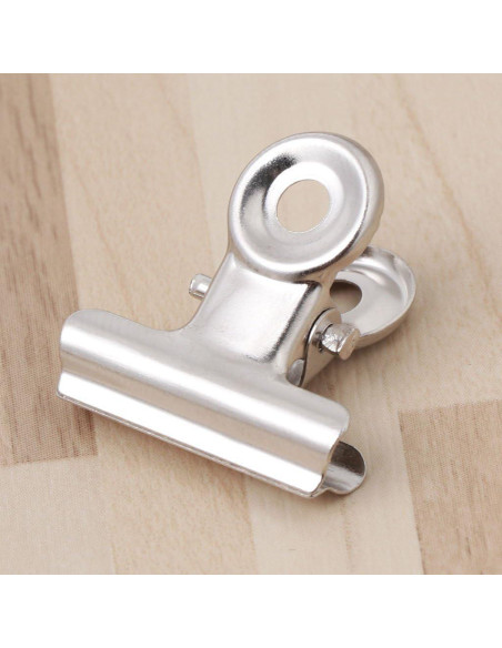 10 Clips de Agarre Bulldog Acero Inoxidable Tebatu 2.2cm