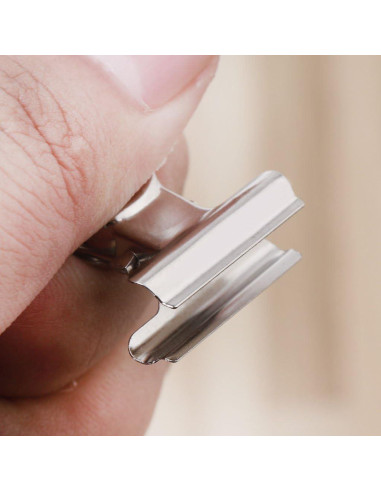 10 Clips de Agarre Bulldog Acero Inoxidable Tebatu 2.2cm