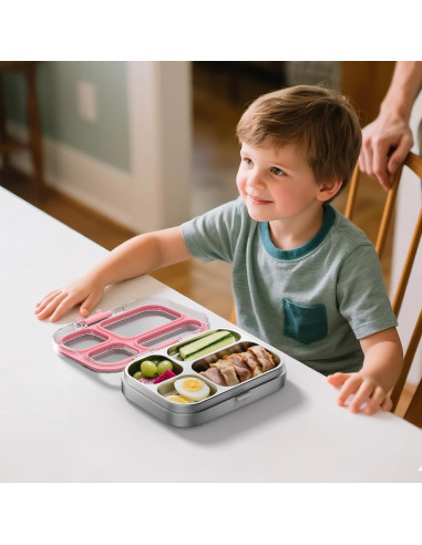 Caja de Almuerzo Bento G.a HOMEFAVOR 800 ml Rosa 4 Compartimentos