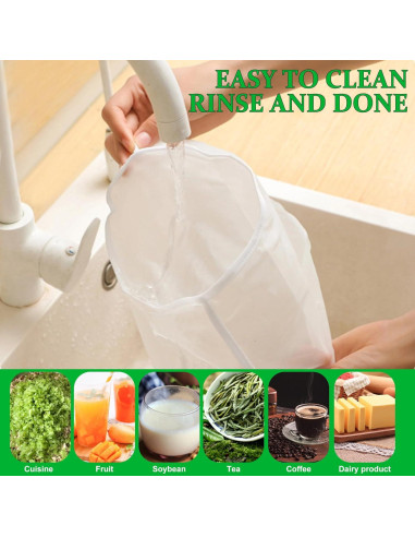 5 Bolsas de Tela de Queso Reutilizables Aeloer 37.8x16 cm