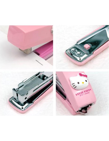 Mini Grapadora Sanrio Hello Kitty Rosa con Grapas