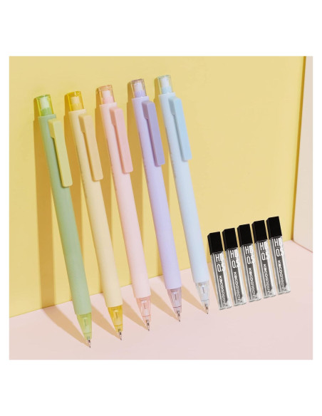 Juego de Lápices Mecánicos Kaco 0.5 mm Pastel 5 Piezas