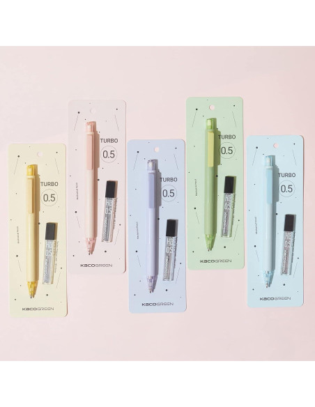 Juego de Lápices Mecánicos Kaco 0.5 mm Pastel 5 Piezas