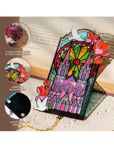 Marcador de Libros Gótico DORWBIAO con Colgante y Imanes