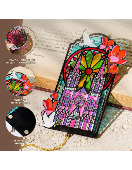 Marcador de Libros Gótico DORWBIAO con Colgante y Imanes