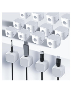 Organizador de Cables MCOTOP 12 PCS Adhesivo Blanco 0.68 cm