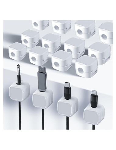 Organizador de Cables MCOTOP 12 PCS Adhesivo Blanco 0.68 cm