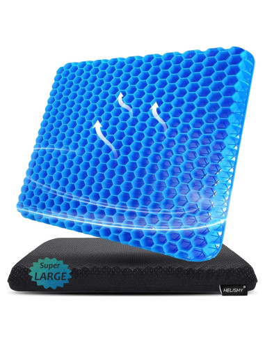 Cojín de Gel Premium Helishy para Silla - Alivio Espalda y Coccix