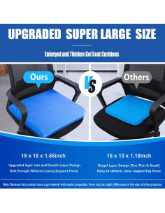 Cojín de Gel Premium Helishy para Silla - Alivio Espalda y Coccix 2