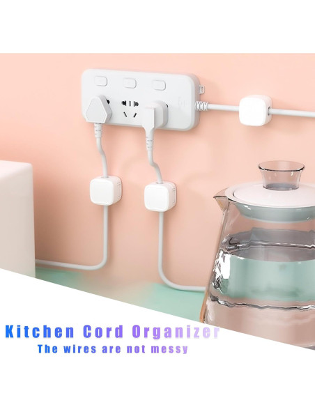 Organizador de Cables MCOTOP 12 PCS Adhesivo Blanco 0.68 cm