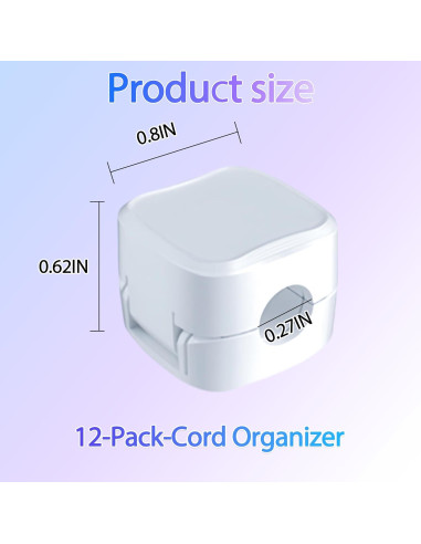 Organizador de Cables MCOTOP 12 PCS Adhesivo Blanco 0.68 cm