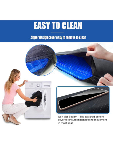 Cojín de Gel Premium Helishy para Silla - Alivio Espalda y Coccix