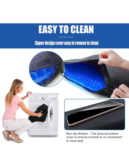 Cojín de Gel Premium Helishy para Silla - Alivio Espalda y Coccix