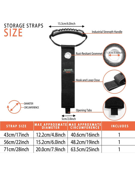 Correas de Almacenamiento Apromisith 43/56/71 cm Alta Resistencia
