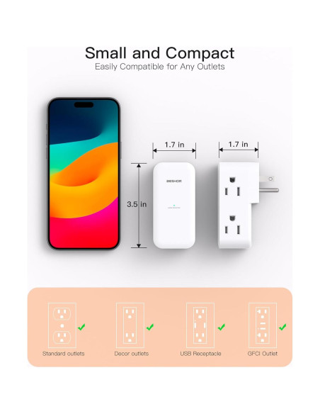 Extensor de Enchufe BESHON 6 AC con Protector 900J Giratorio