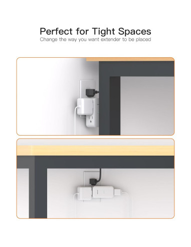 Extensor de Enchufe BESHON 6 AC con Protector 900J Giratorio