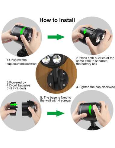 Luz de Sensor de Movimiento Yuyotrre 12W 600 Lúmenes Exterior