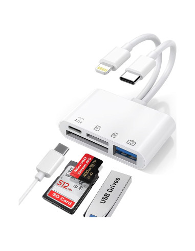 Lector de Tarjetas SD USB-C y Lightning Ceotsak 4 en 1