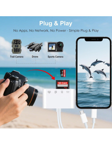 Lector de Tarjetas SD USB-C y Lightning Ceotsak 4 en 1