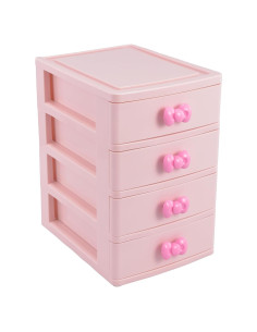 Organizador de Escritorio WQURC Rosa 4 Cajones Plástico