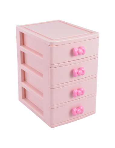 Organizador de Escritorio WQURC Rosa 4 Cajones Plástico