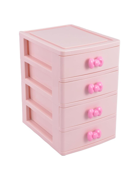 Organizador de Escritorio WQURC Rosa 4 Cajones Plástico