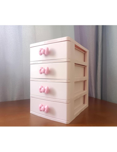 Organizador de Escritorio WQURC Rosa 4 Cajones Plástico