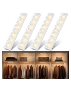 Luces de Armario Maylit 4 Pack con Sensor de Movimiento 3000K