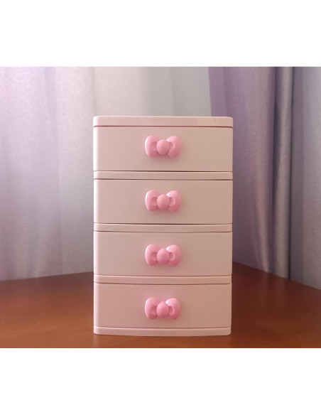 Organizador de Escritorio WQURC Rosa 4 Cajones Plástico