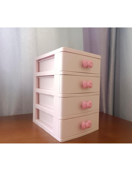 Organizador de Escritorio WQURC Rosa 4 Cajones Plástico