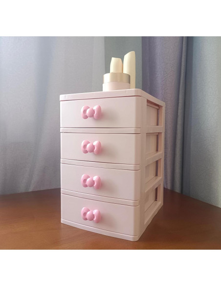 Organizador de Escritorio WQURC Rosa 4 Cajones Plástico