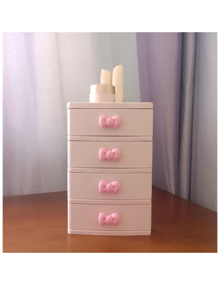 Organizador de Escritorio WQURC Rosa 4 Cajones Plástico