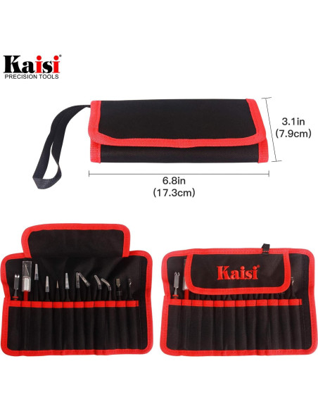 Juego de Pinzas de Precisión Kaisi 12 Pcs Antiestáticas