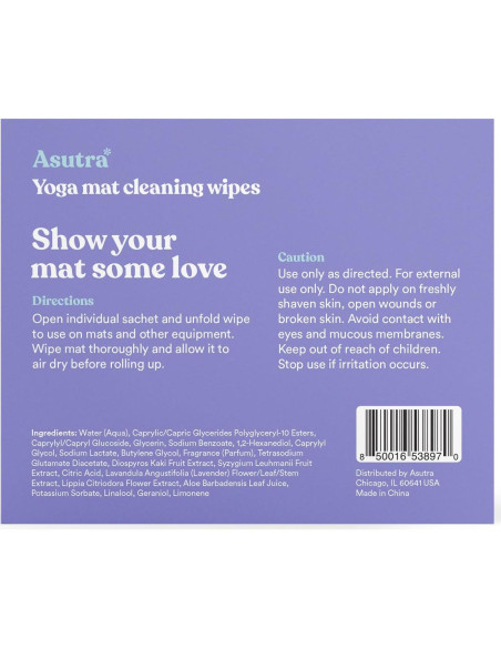 Toallitas Limpiadoras ASUTRA para Esteras de Yoga 60 Unidades