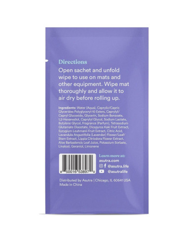 Toallitas Limpiadoras ASUTRA para Esteras de Yoga 60 Unidades