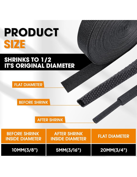 Manga Trenzada Termoretráctil Automotriz Sonore 2:1 4.57m