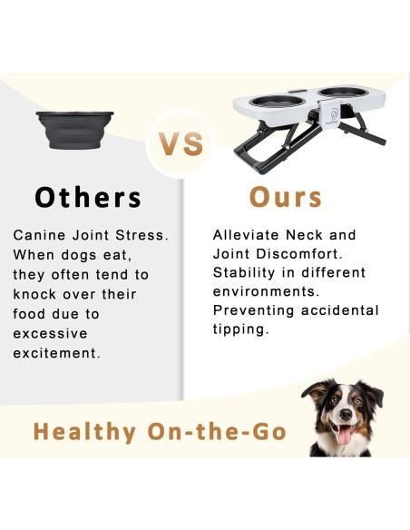 Soporte Elevado Plegable para Cuencos de Perros Petvillage - 5 Tazas
