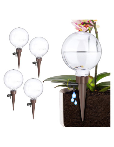 Esferas de Autorriego NiHome 4-Pack para Plantas - Control de Flujo Ajustable