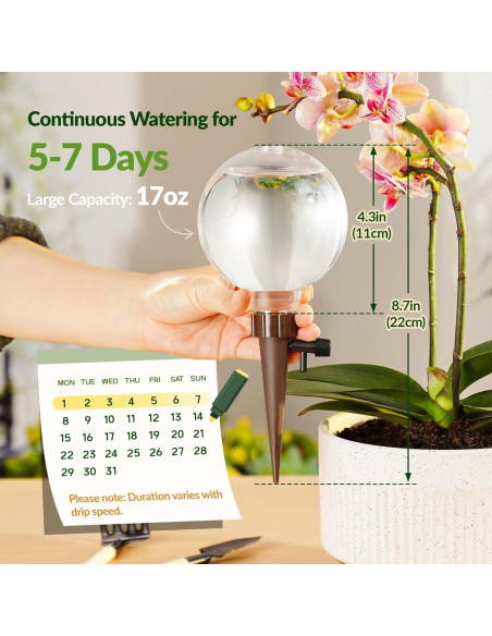 Esferas de Autorriego NiHome 4-Pack para Plantas - Control de Flujo Ajustable