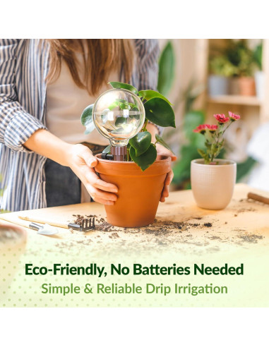 Esferas de Autorriego NiHome 4-Pack para Plantas - Control de Flujo Ajustable
