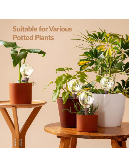 Esferas de Autorriego NiHome 4-Pack para Plantas - Control de Flujo Ajustable