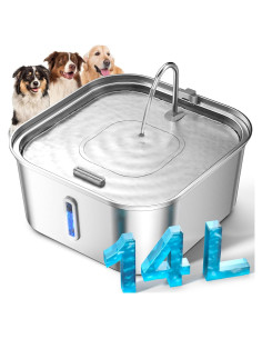 Fuente de Agua para Perros MAILOFY 14L Acero Inoxidable