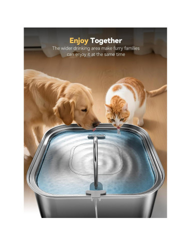 Fuente de Agua para Perros MAILOFY 14L Acero Inoxidable