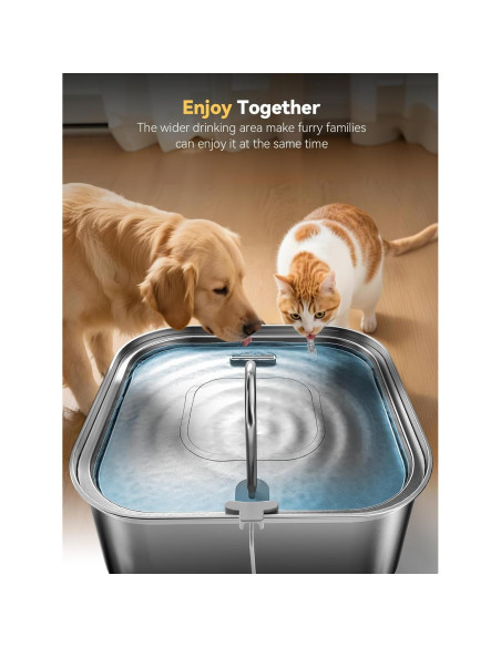 Fuente de Agua para Perros MAILOFY 14L Acero Inoxidable