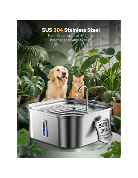 Fuente de Agua para Perros MAILOFY 14L Acero Inoxidable